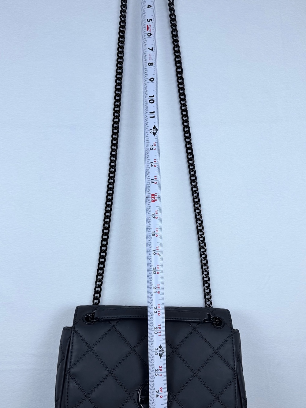 Tory Burch Black Quilted Leather Convertible Chain Shoulder Bag Crossbody Purse - Picture 16 of 16